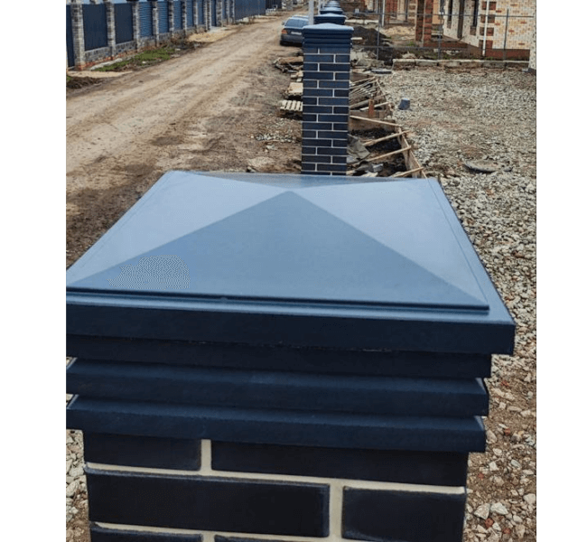 Колпак Zking Бона ХайТек Серый на столб 1.5х1.5 кирпича (385х385мм) в Уфе фото