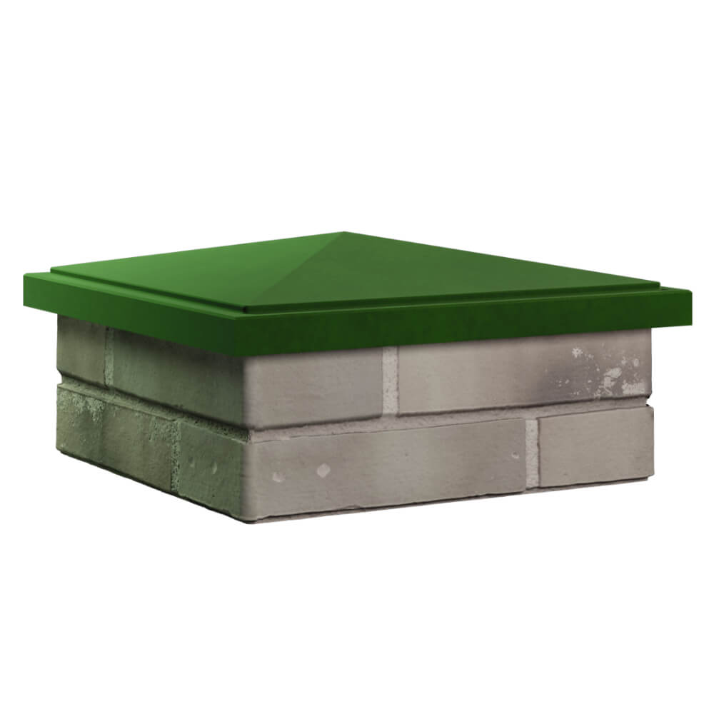 Колпак Zking БонаМоно Зеленый на столб 1.5х1.5 кирпича (385х385, 400х400мм) в Уфе фото