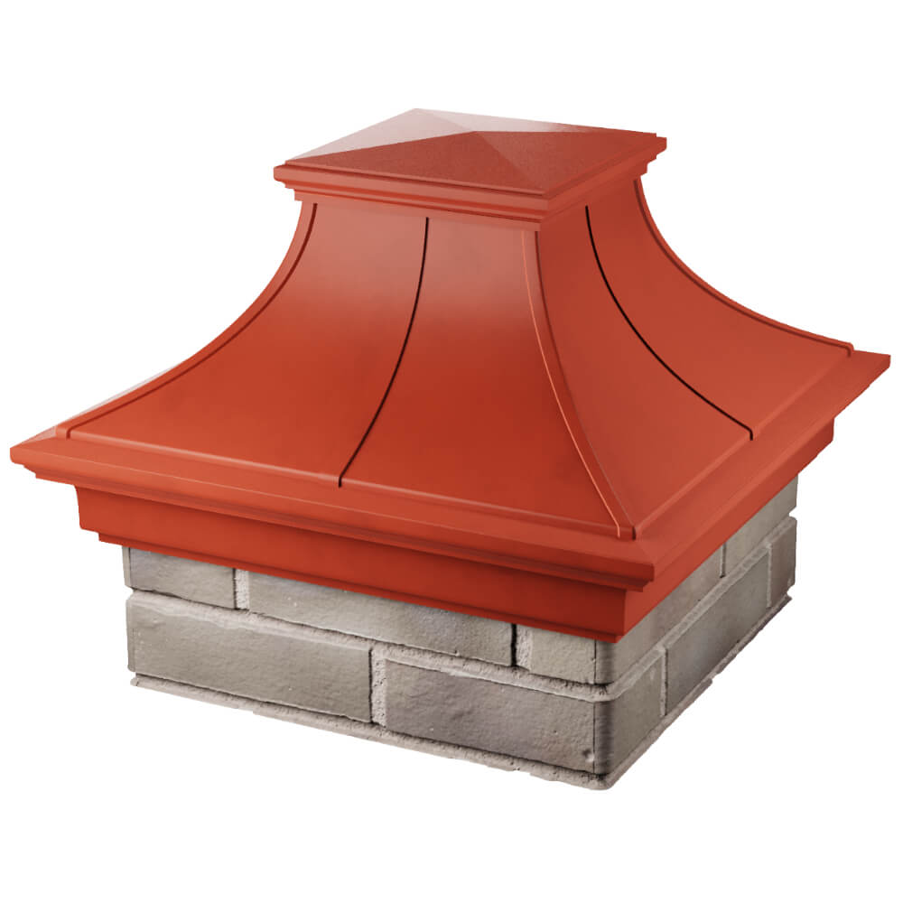 Колпак Zking Монблан Премиум Красный на столб 1.5х1.5 кирпича (385х385мм) в Уфе фото