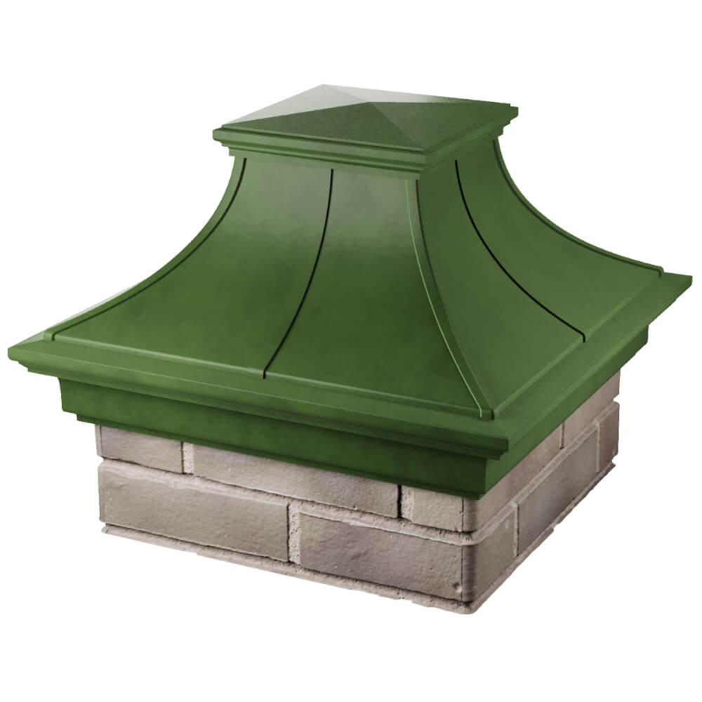 Колпак Zking Монблан Премиум Зеленый на столб 1.5х1.5 кирпича (385х385мм) в Уфе фото