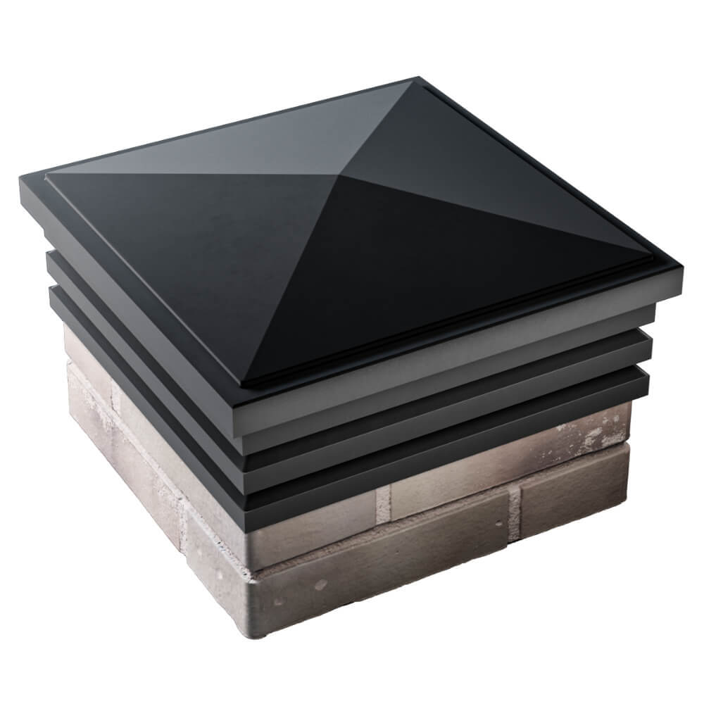 Колпак Zking Бона ХайТек Черный на столб 1.5х1.5 кирпича (385х385мм) в Уфе фото