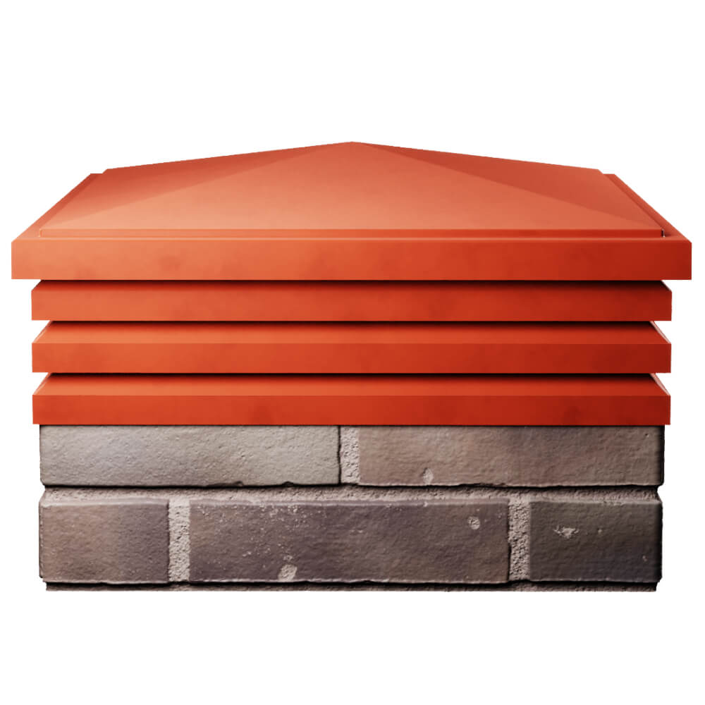 Колпак Zking Бона ХайТек Красный на столб 2х2 кирпича (513х513мм) Уфа фото