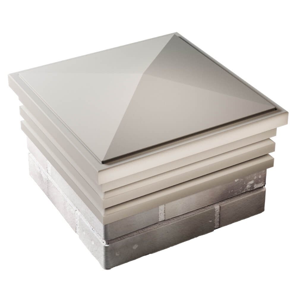 Колпак Zking Бона ХайТек Бежевый на столб 1.5х1.5 кирпича (385х385мм) в Уфе фото