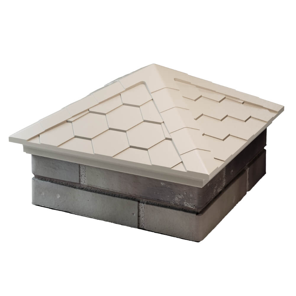 Колпак Zking Эверест Бежевый на столб 1.5х1.5 кирпича (390х390мм) в Уфе фото