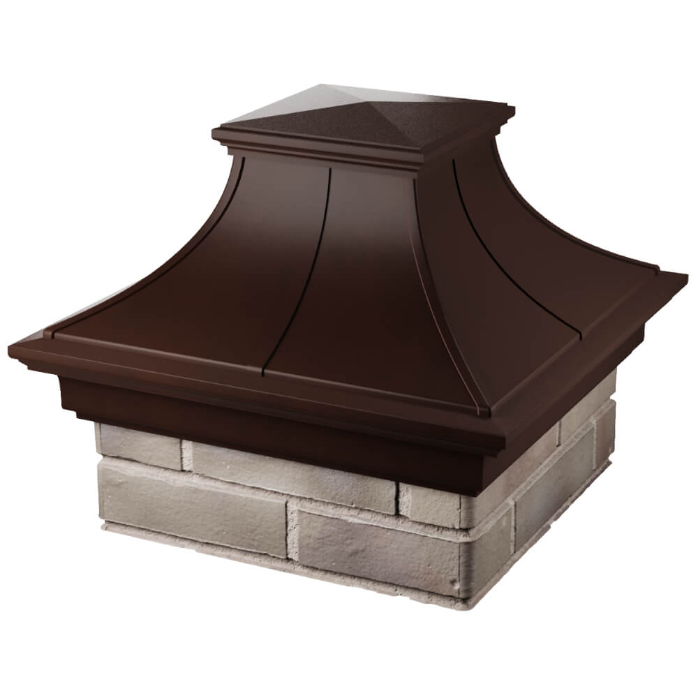 Колпак Zking Монблан Премиум Коричневый на столб 1.5х1.5 кирпича (385х385мм) в Уфе фото