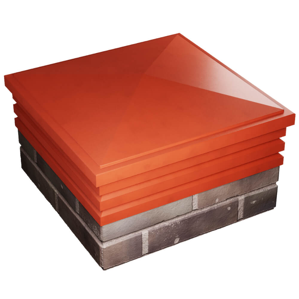 Колпак Zking Бона ХайТек Красный на столб 2х2 кирпича (513х513мм) в Уфе фото