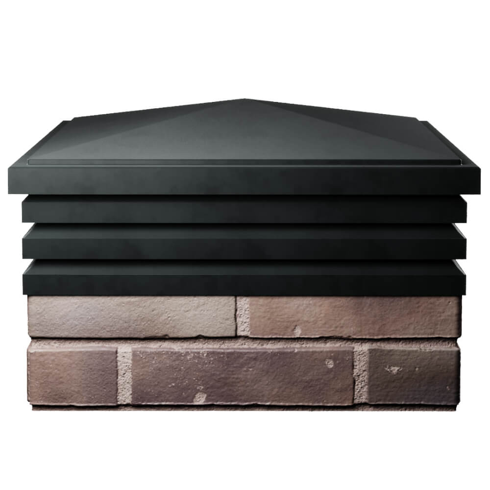 Колпак Zking Бона ХайТек Черный на столб 2х2 кирпича (513х513мм) Уфа фото