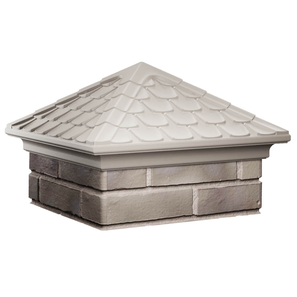 Колпак Zking Эльбрус Бежевый на столб 1.5х1.5 кирпича (385х385мм) в Уфе фото