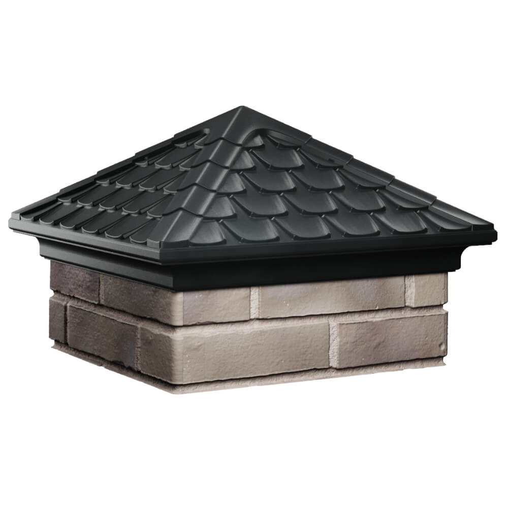 Колпак Zking Эльбрус Черный на столб 1.5х1.5 кирпича (385х385мм) в Уфе фото