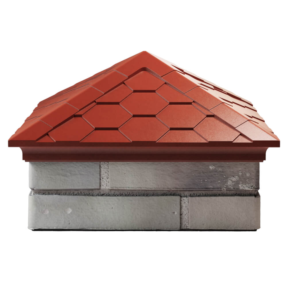 Колпак Zking Эверест Красный на столб 1.5х1.5 кирпича (390х390мм) Уфа фото