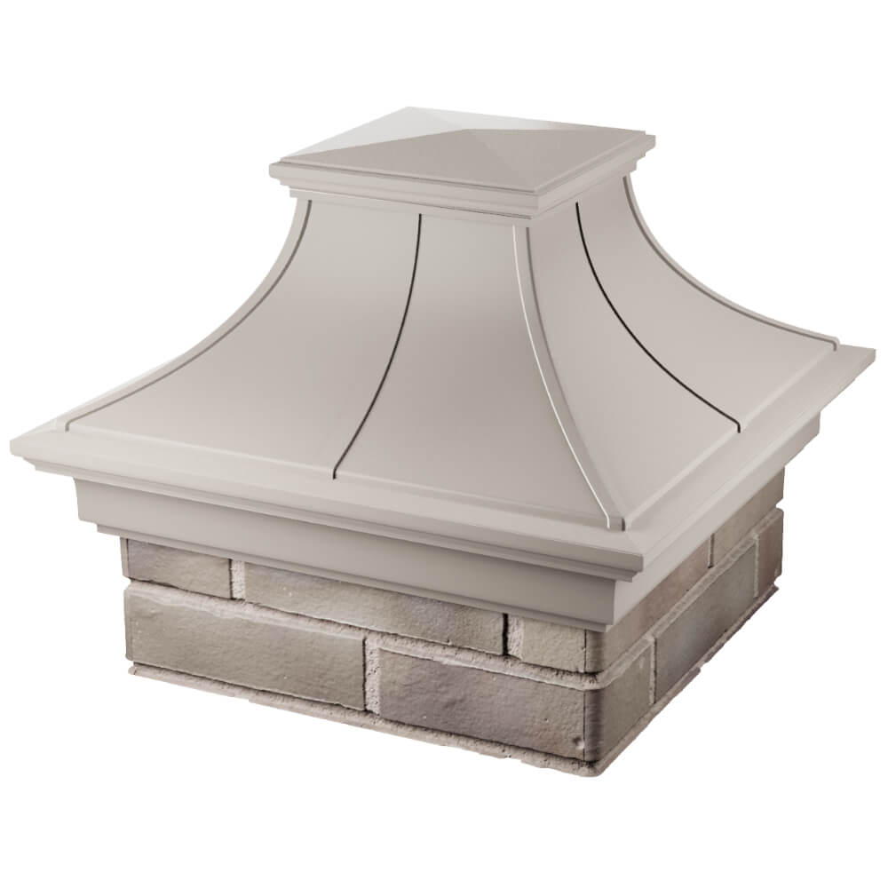 Колпак Zking Монблан Премиум Бежевый на столб 1.5х1.5 кирпича (385х385мм) в Уфе фото