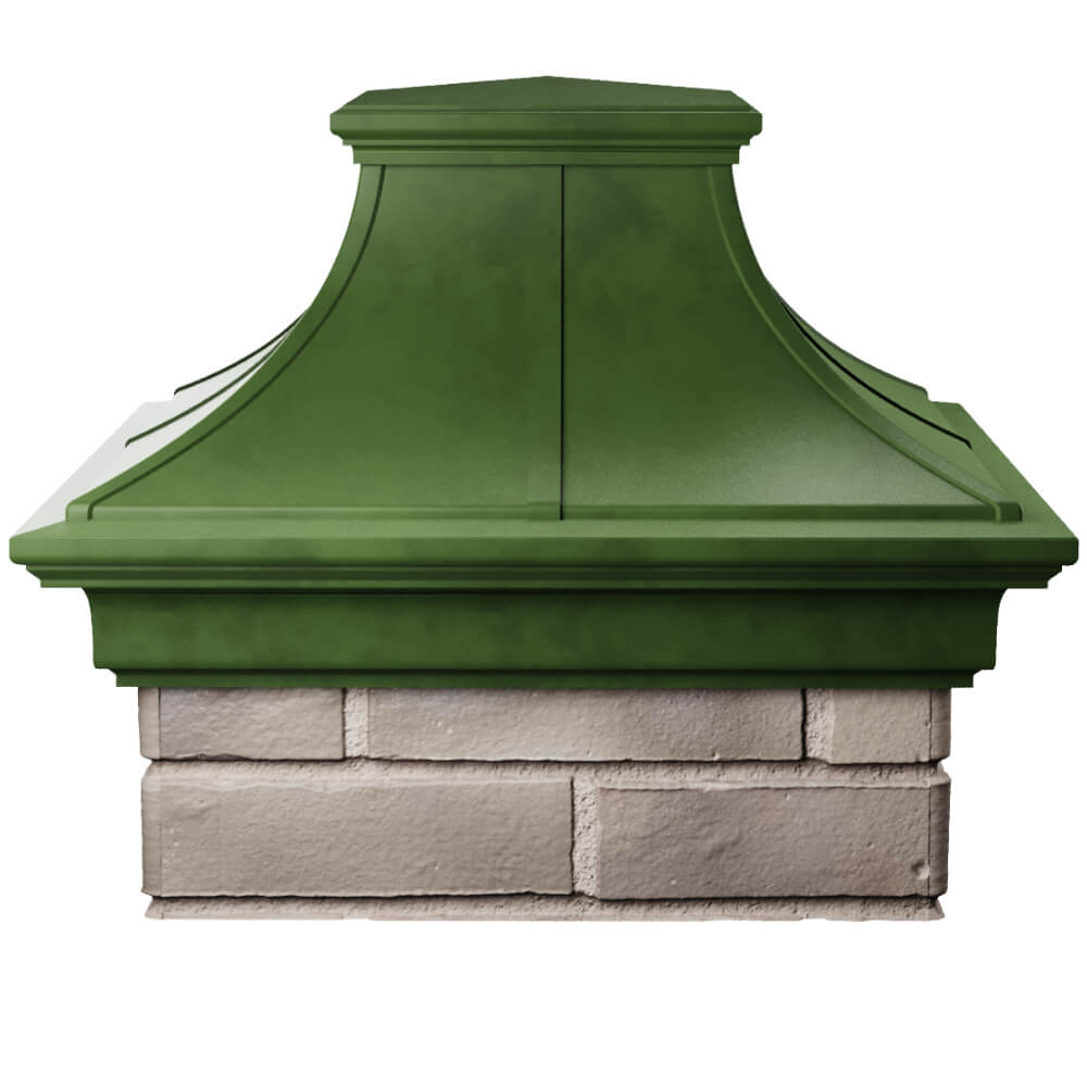 Колпак Zking Монблан Премиум Зеленый на столб 1.5х1.5 кирпича (385х385мм) Уфа фото