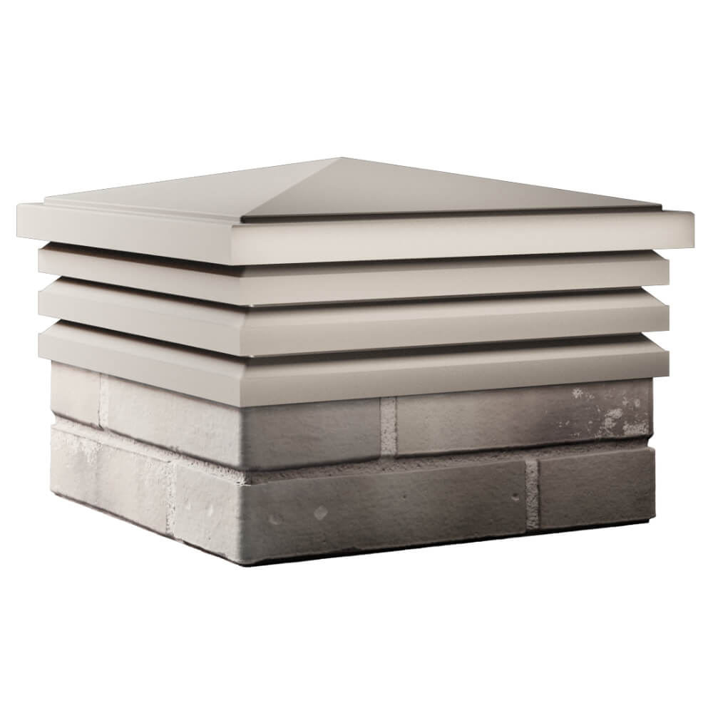 Колпак Zking Бона ХайТек Бежевый на столб 1.5х1.5 кирпича (385х385мм) в Уфе фото