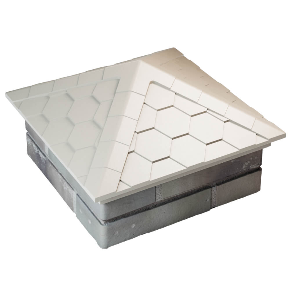 Колпак Zking Эверест Бежевый на столб 1.5х1.5 кирпича (390х390мм) в Уфе фото