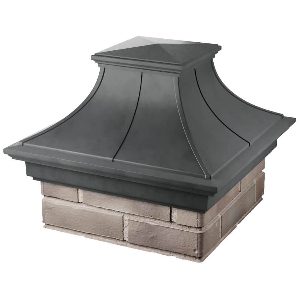 Колпак Zking Монблан Премиум Серый на столб 1.5х1.5 кирпича (385х385мм) в Уфе фото