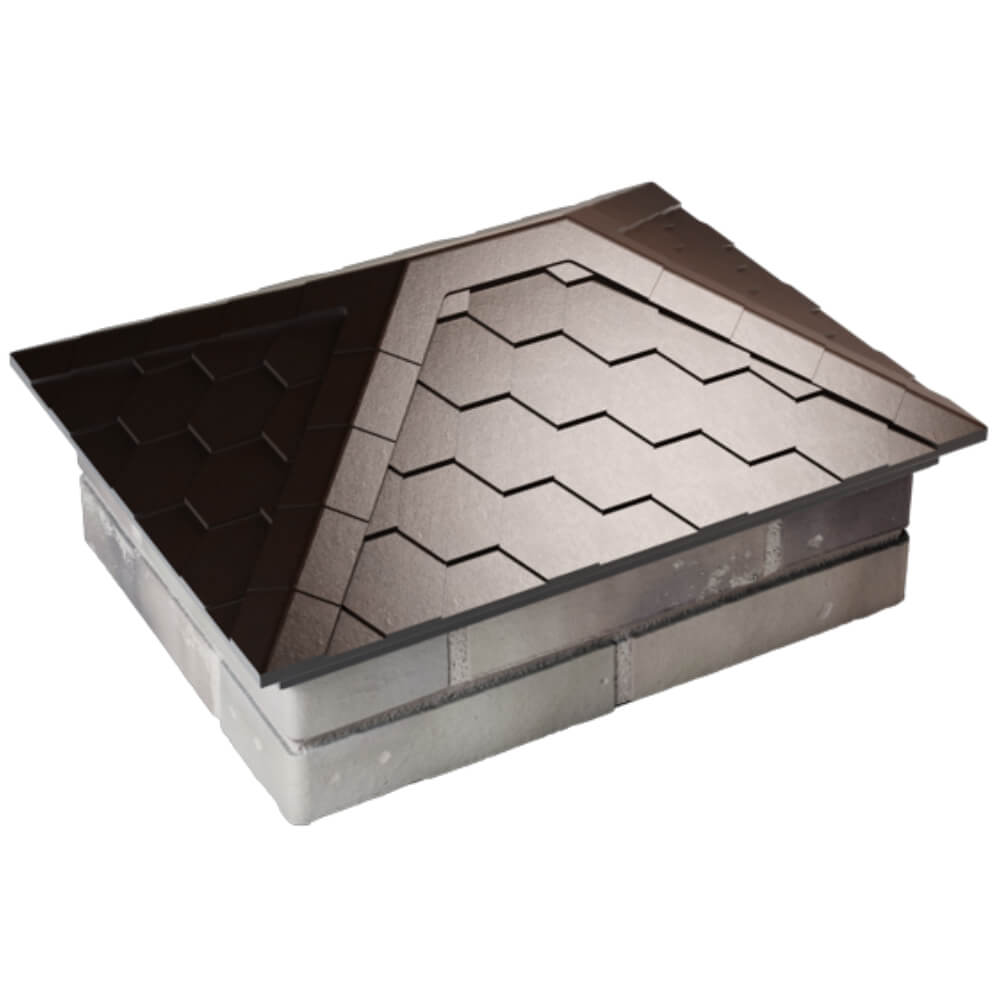 Колпак Zking Эверест Коричневый на столб 2х1.5 кирпича (520х390мм) Уфа фото