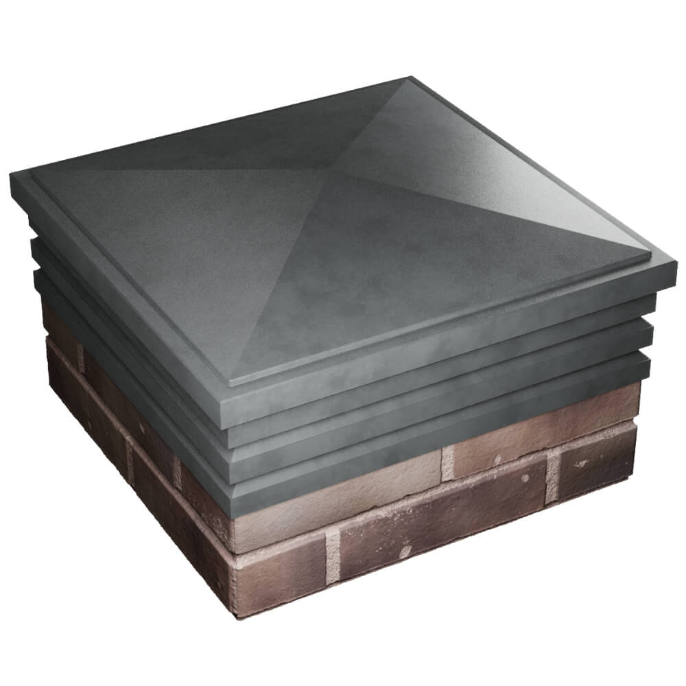 Колпак Zking Бона ХайТек Серый на столб 2х2 кирпича (513х513мм) в Уфе фото