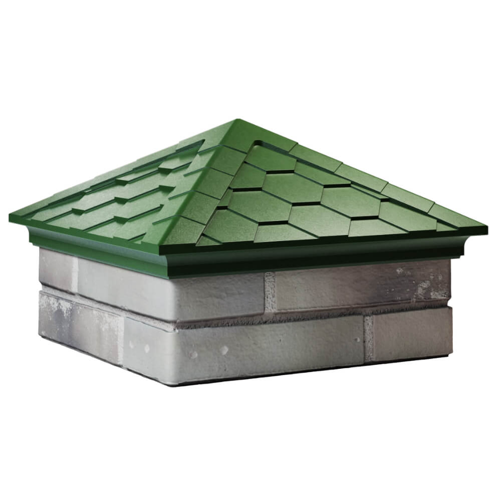 Колпак Zking Эверест Зеленый на столб 1.5х1.5 кирпича (390х390мм) в Уфе фото