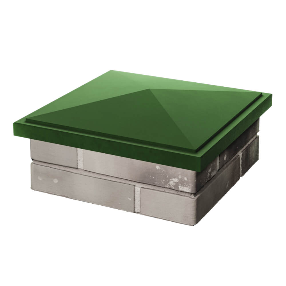 Колпак Zking БонаМоно Зеленый на столб 1.5х1.5 кирпича (385х385, 400х400мм) в Уфе фото