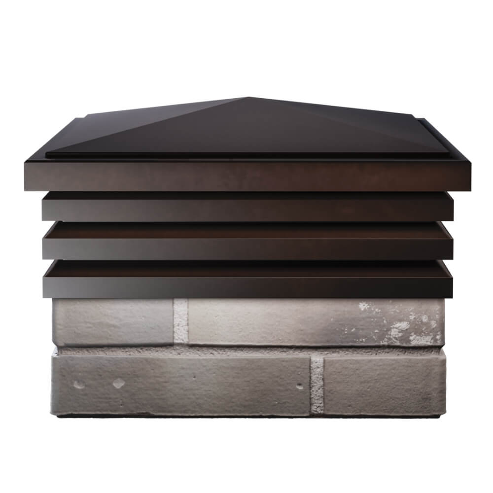 Колпак Zking Бона ХайТек Коричневый на столб 1.5х1.5 кирпича (385х385мм) Уфа фото