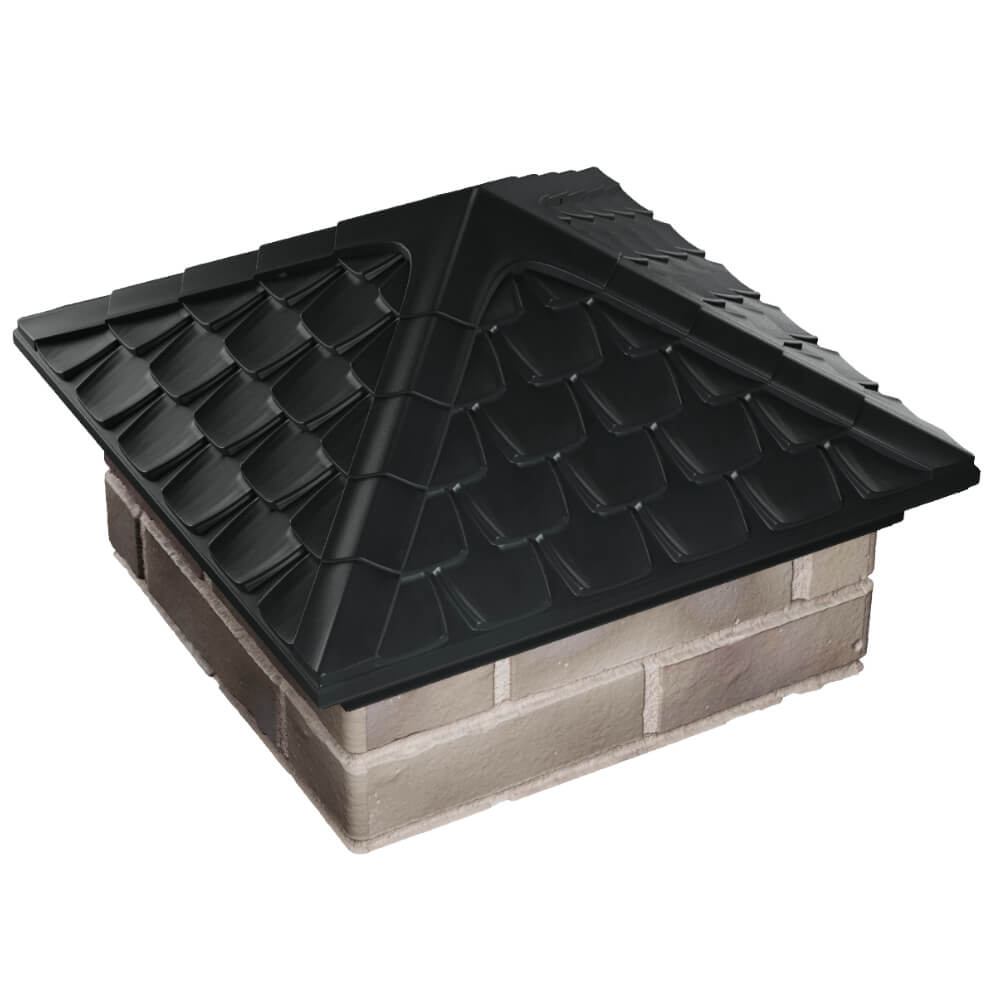 Колпак Zking Эльбрус Черный на столб 1.5х1.5 кирпича (385х385мм) в Уфе фото