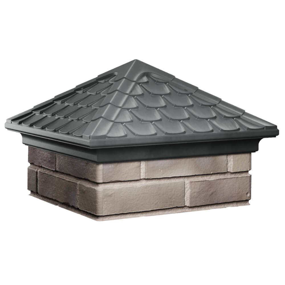 Колпак Zking Эльбрус Серый на столб 1.5х1.5 кирпича (385х385мм) в Уфе фото