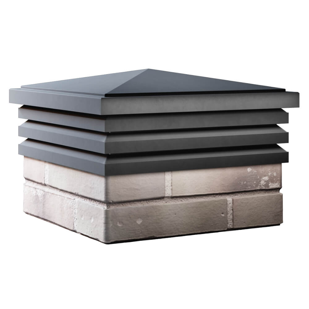 Колпак Zking Бона ХайТек Серый на столб 1.5х1.5 кирпича (385х385мм) в Уфе фото