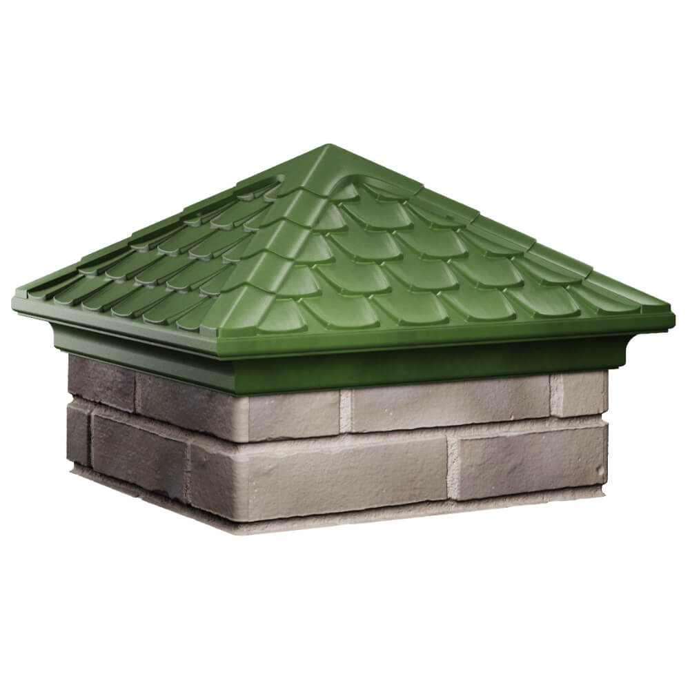 Колпак Zking Эльбрус Зеленый на столб 1.5х1.5 кирпича (385х385мм) в Уфе фото