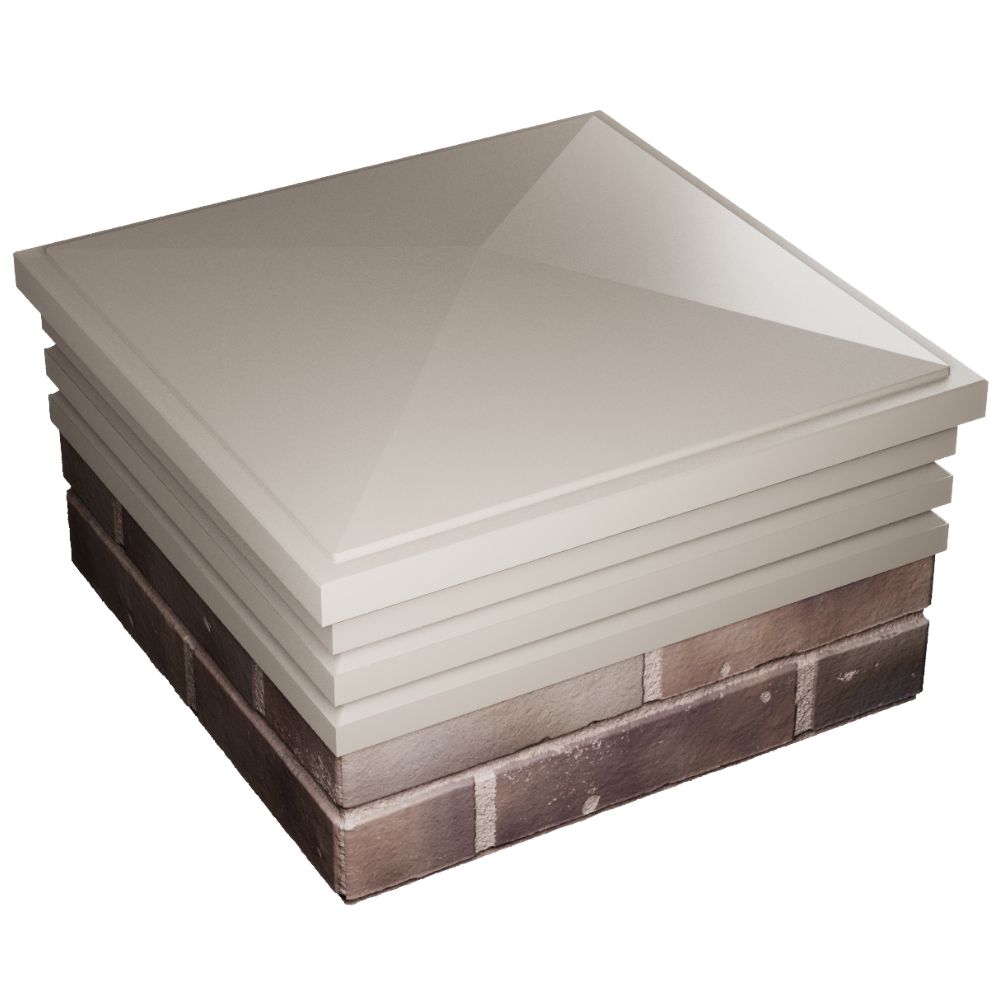 Колпак Zking Бона ХайТек Бежевый на столб 2х2 кирпича (513х513мм) в Уфе фото