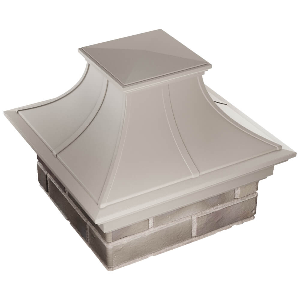 Колпак Zking Монблан Премиум Бежевый на столб 1.5х1.5 кирпича (385х385мм) в Уфе фото